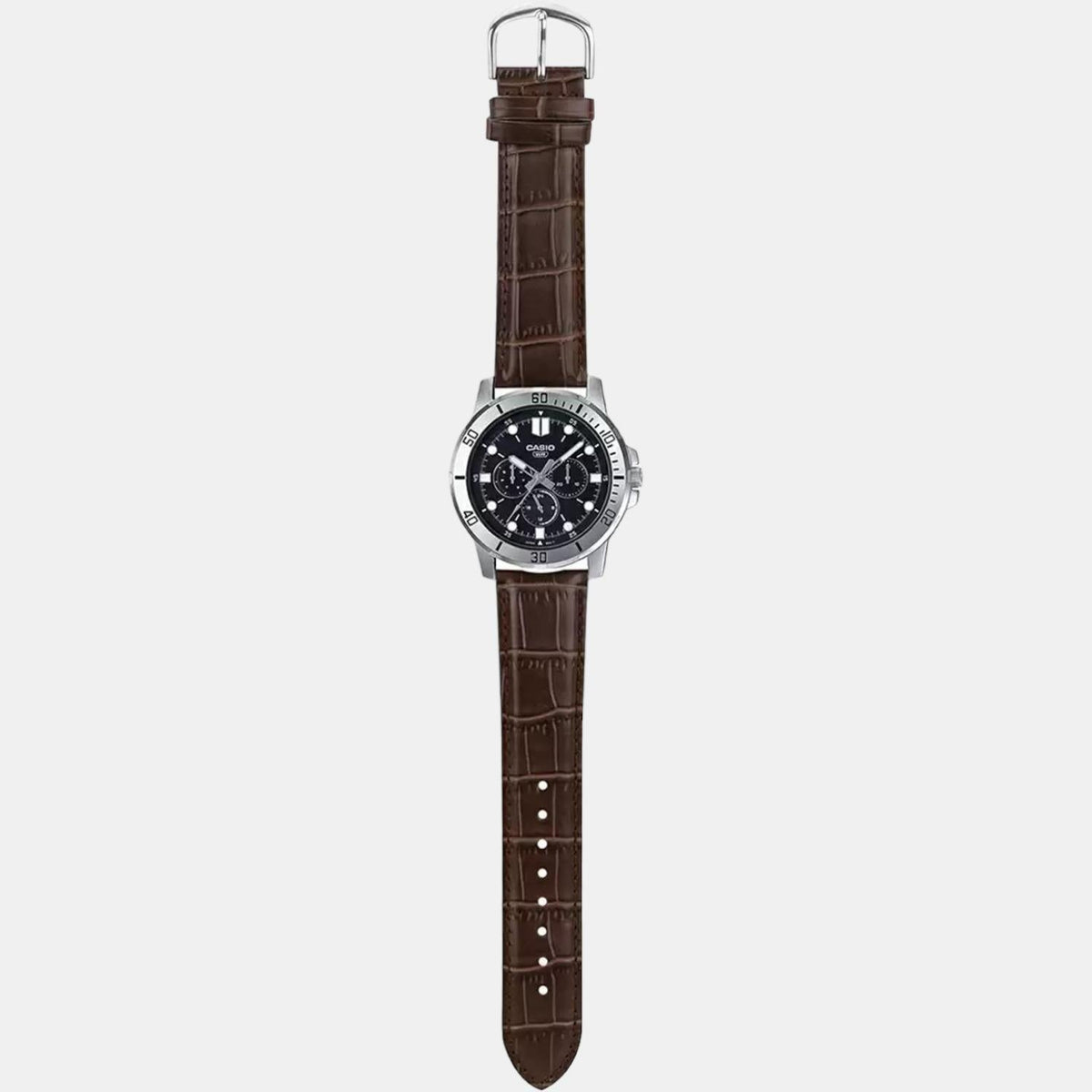 Casio Enticer Men Quartz Black Dial Chronograph Leather Watch A1751 - 5