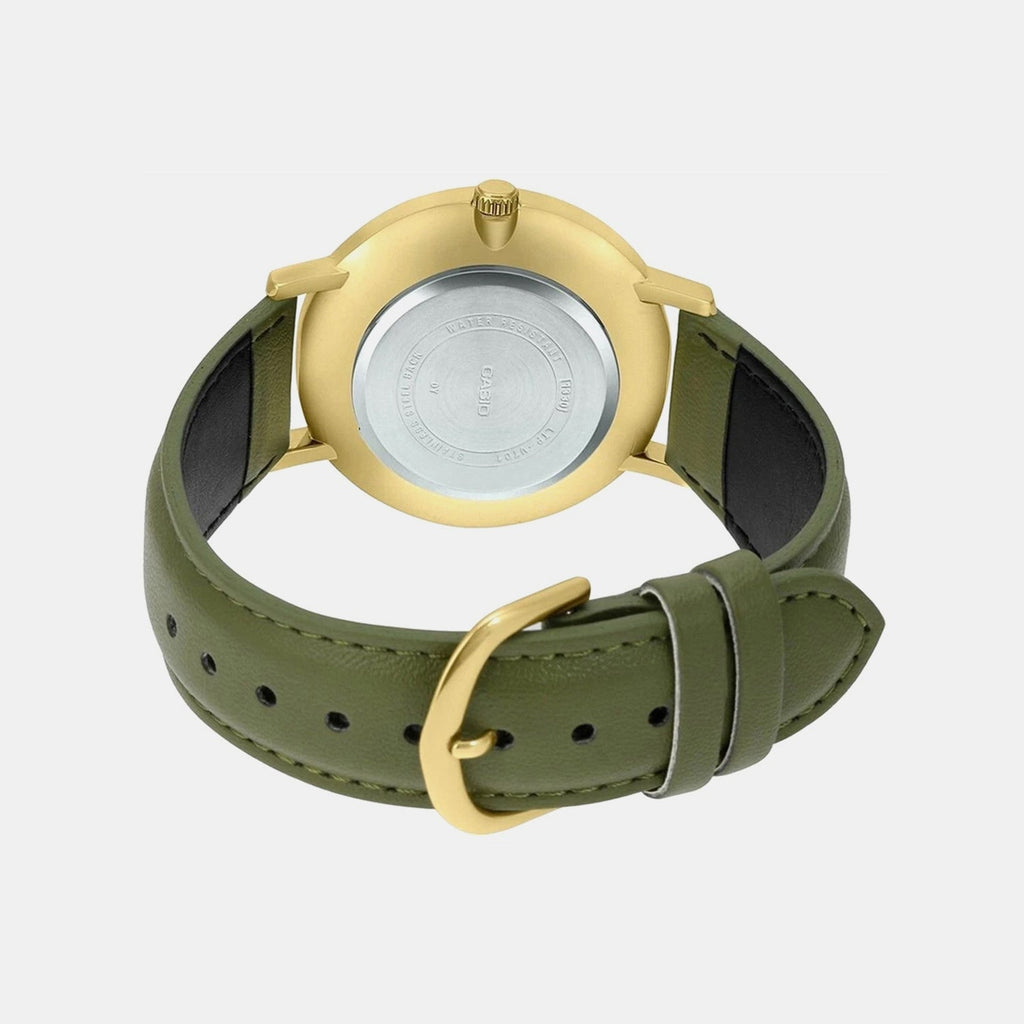 Casio Enticer Men Quartz Green Dial Analog Leather Watch A1782 - 3