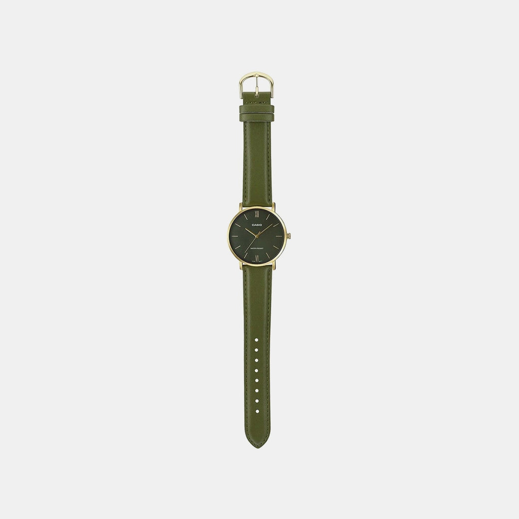 Casio Enticer Men Quartz Green Dial Analog Leather Watch A1782 - 5