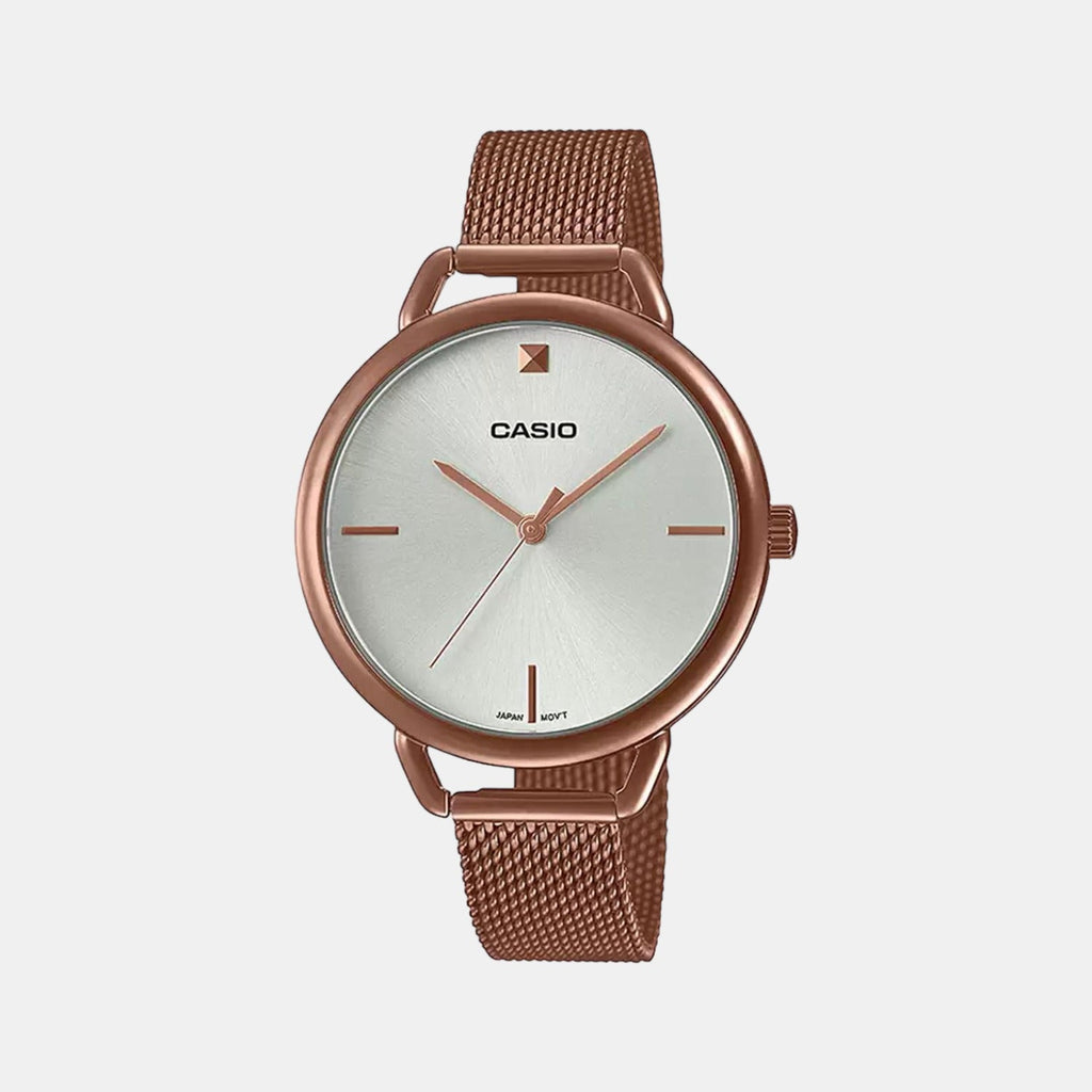 Casio Enticer Women Quartz Silver Dial Analog Mesh Watch A1812 - 1