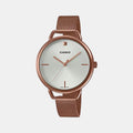 Casio Enticer Women Quartz Silver Dial Analog Mesh Watch A1812 - 1