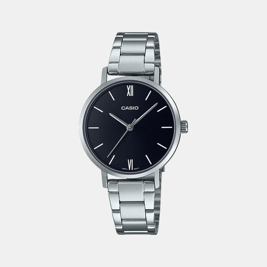 Casio Enticer Women Quartz Black Dial Analog Stainless Steel Watch A1997 - 1