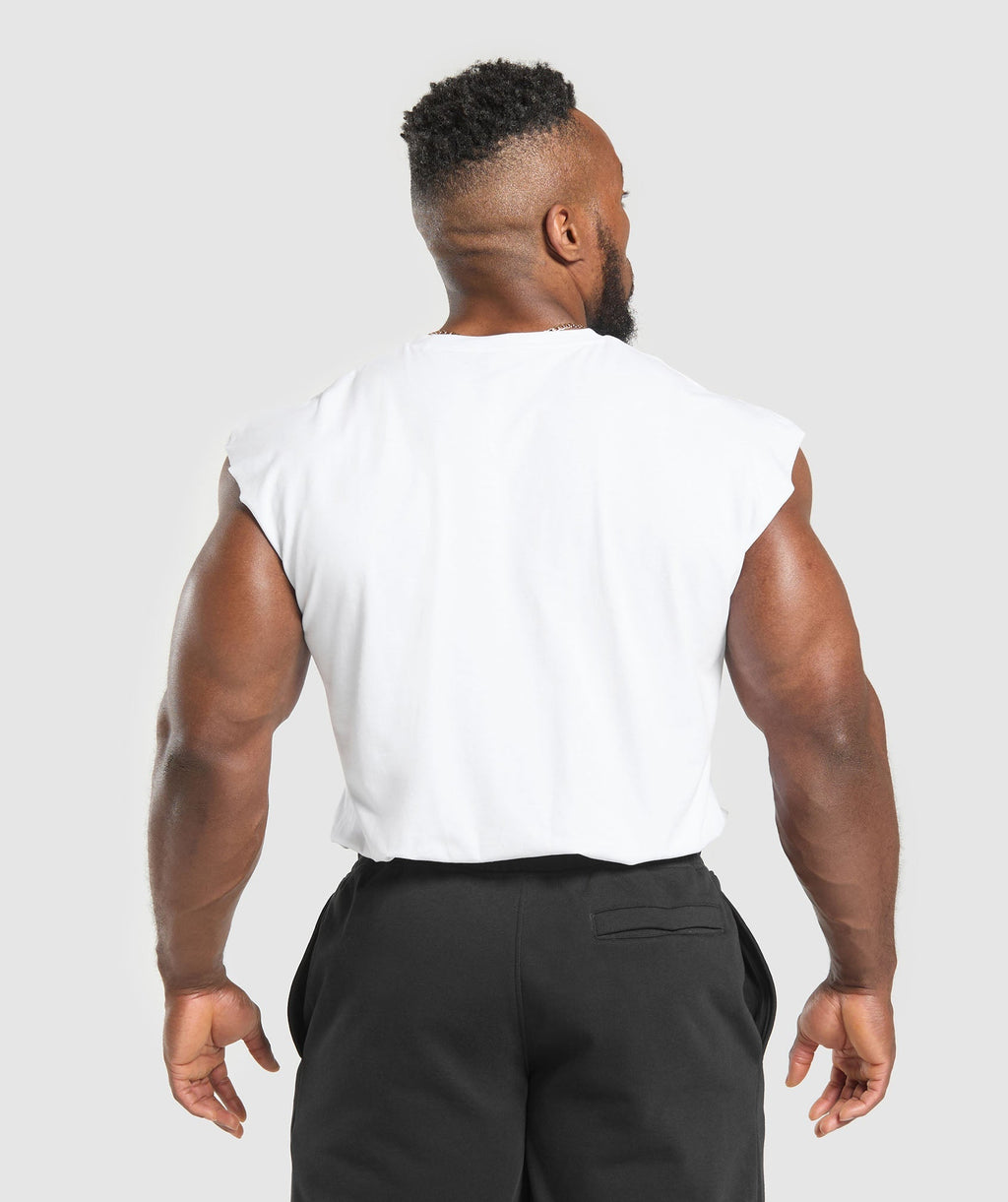 Gymshark Critical Cut Off Tank - White - 2