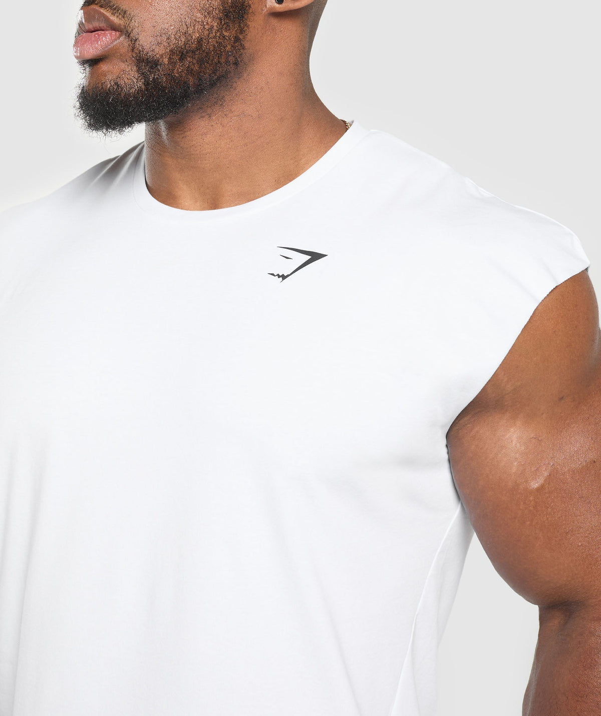 Gymshark Critical Cut Off Tank - White - 5