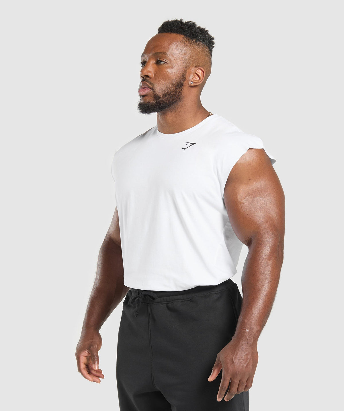 Gymshark Critical Cut Off Tank - White - 6