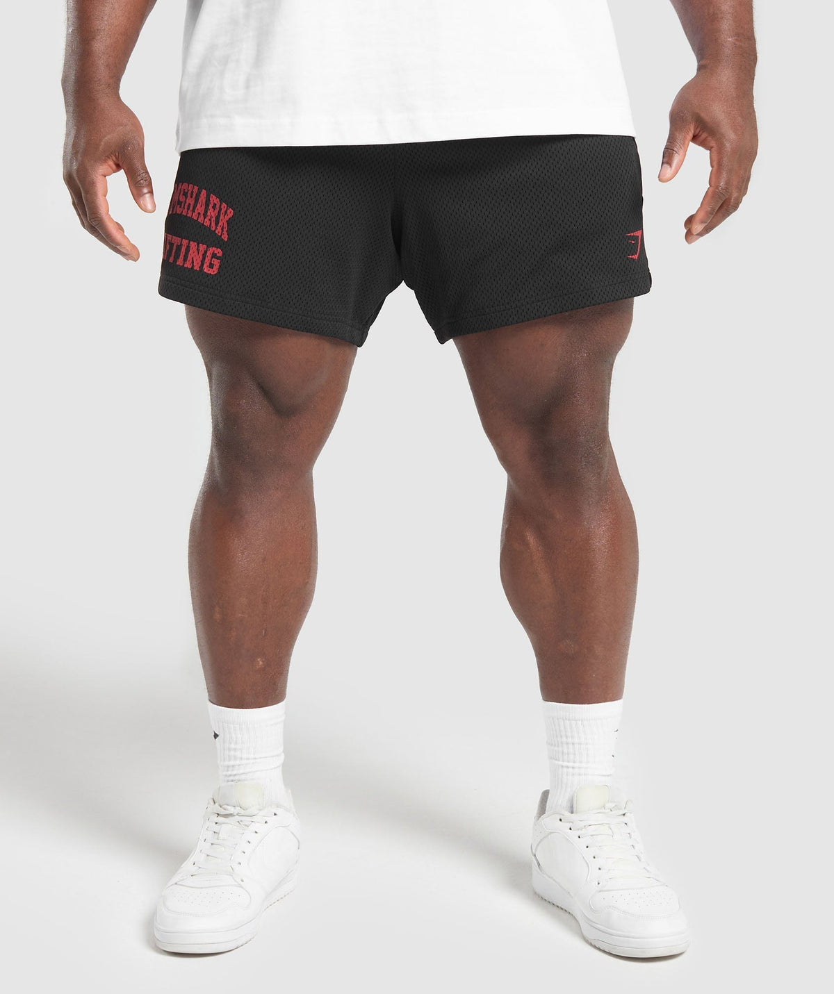 Gymshark Lifting Mesh 5" Shorts - Black/Conditioning Red