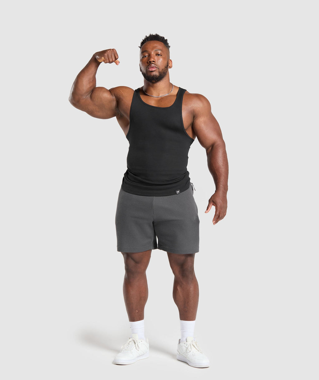 Gymshark Waffle Shorts - Onyx Grey - 4