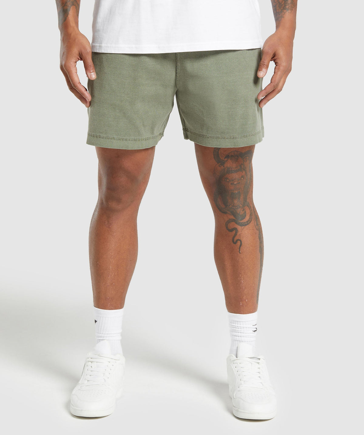 Gymshark Heavyweight Ribbed Joggers - Unit Green/Pigment Garment Dye + Wash