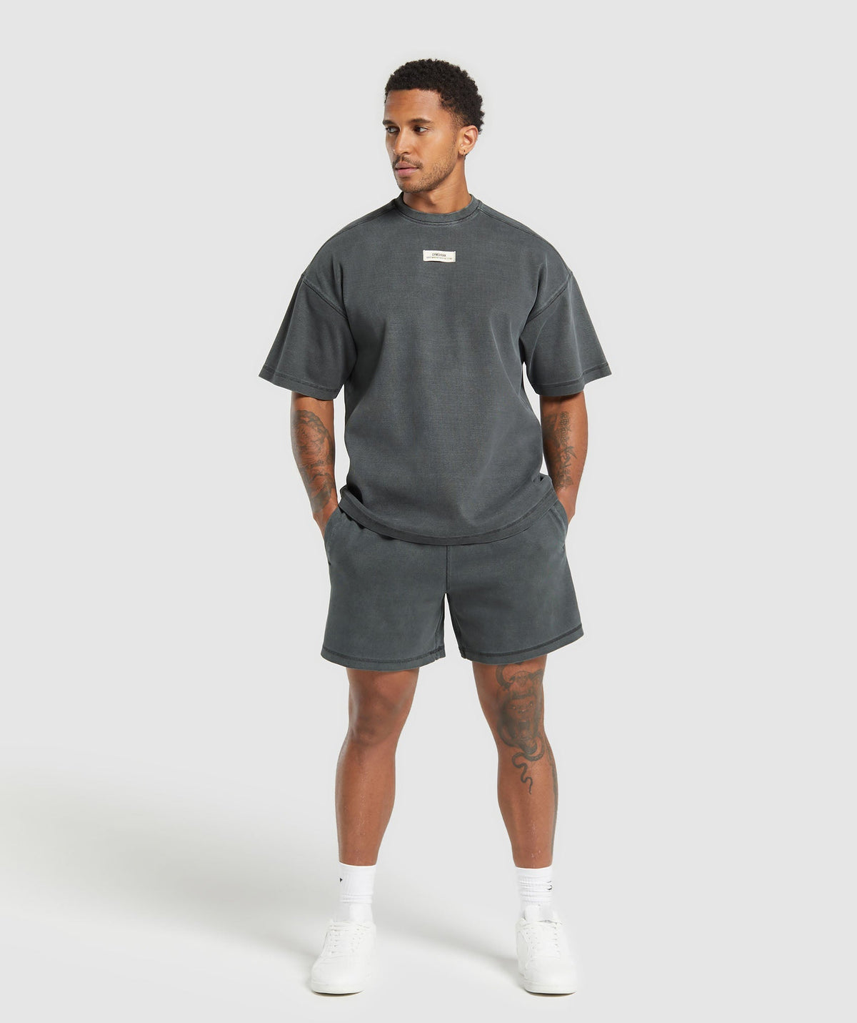 Gymshark Heavyweight Ribbed Joggers - Asphalt Grey/Pigment Garment Dye + Wash - 4
