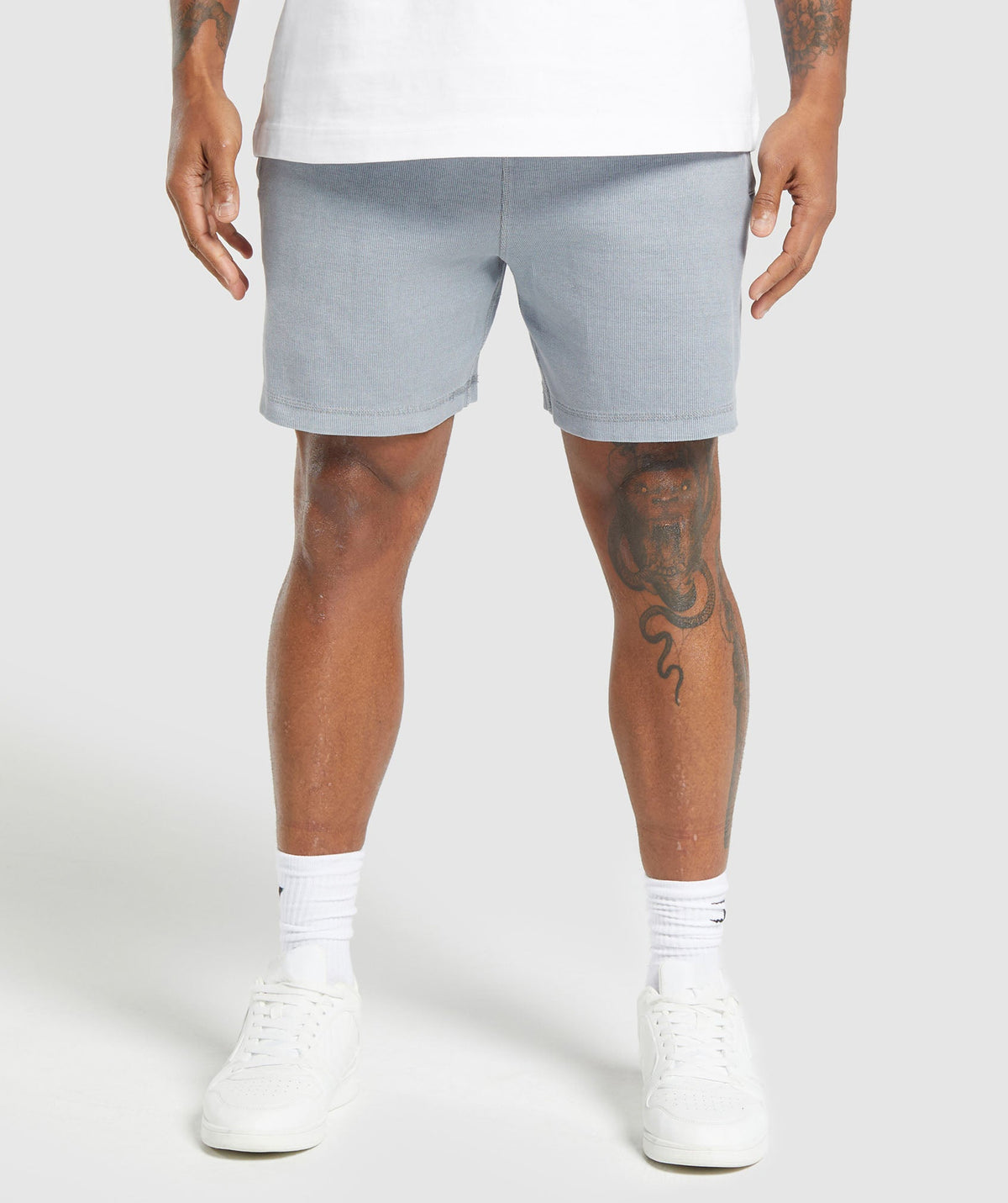 Gymshark Heavyweight Ribbed Joggers - Denim Grey/Pigment Garment Dye + Wash