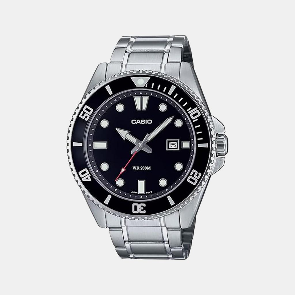 Casio Enticer Men Quartz Black Dial Analog Stainless Steel Watch A2189 - 1
