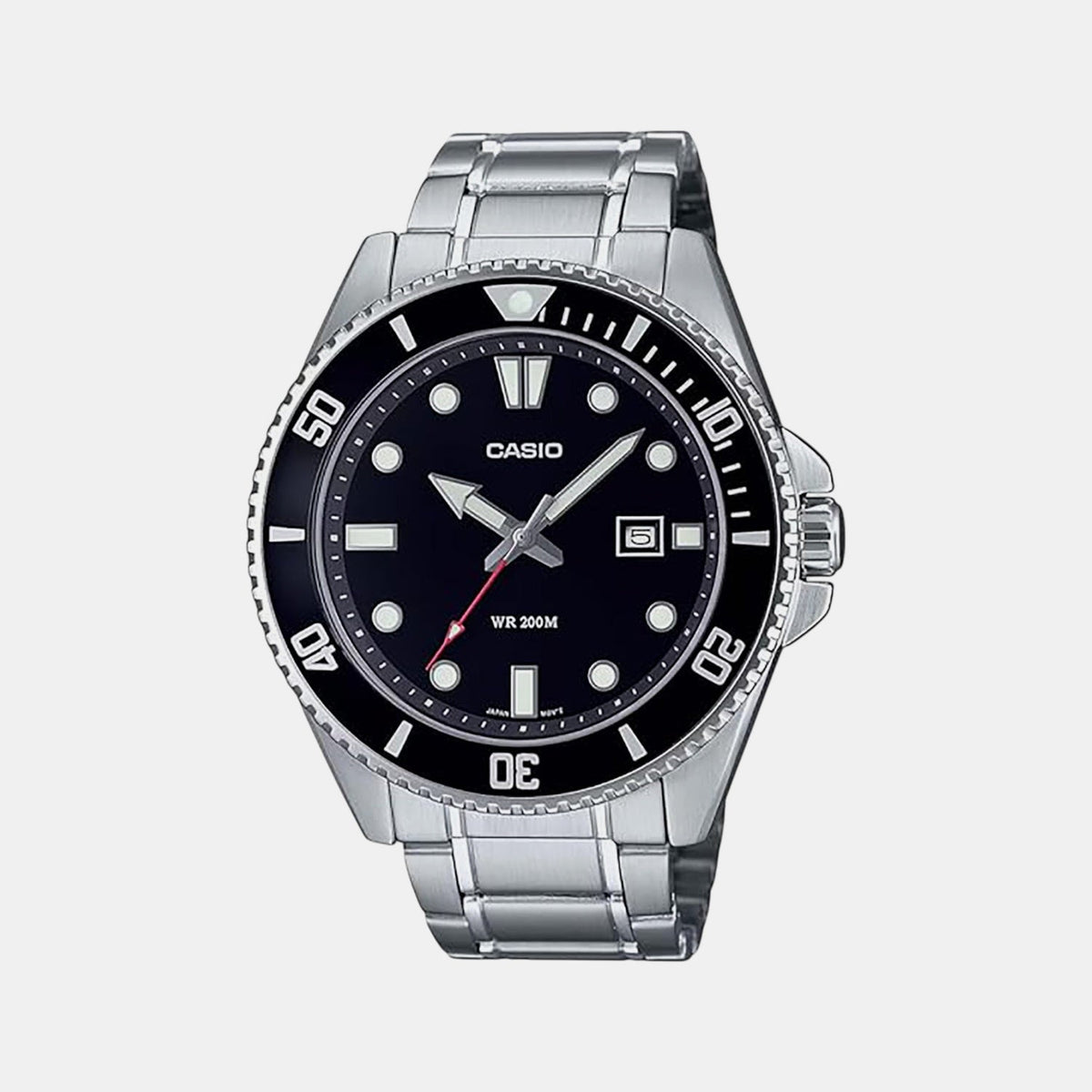 Casio Enticer Men Quartz Black Dial Analog Stainless Steel Watch A2189 - 1