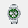 Casio Enticer Men Quartz Green Dial Chronograph Stainless Steel Watch A2230 - 1