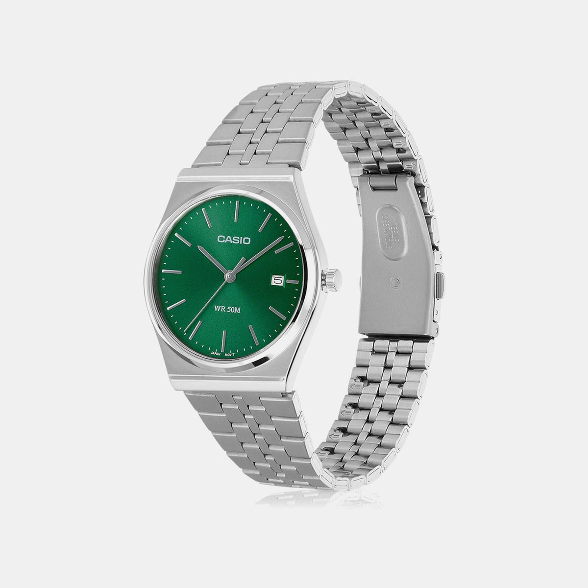 Casio Enticer Men Quartz Green Dial Analog Stainless Steel Watch A2236 - 2