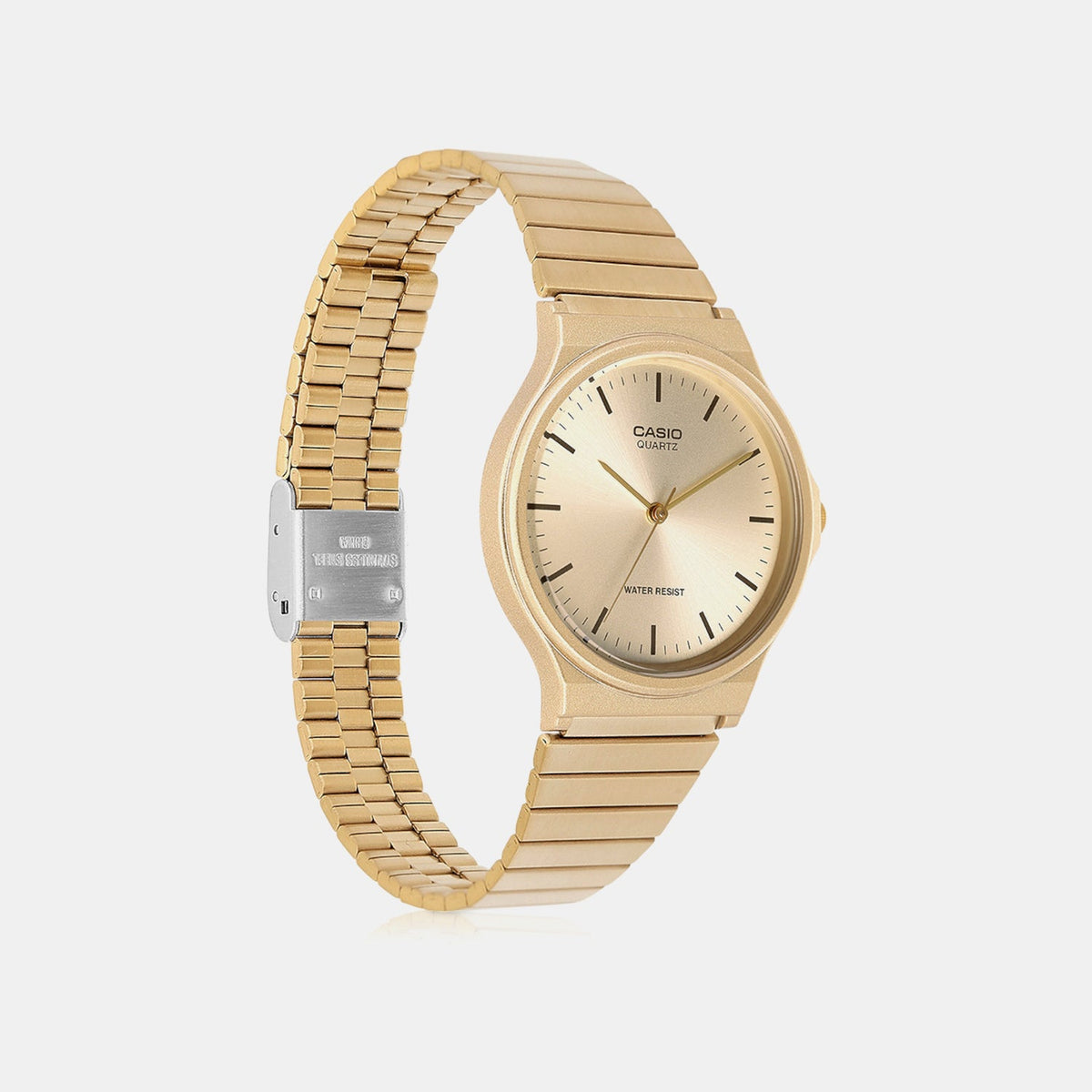Casio Youth Unisex Quartz Gold Dial Analog Stainless Steel Watch A2297 - 3