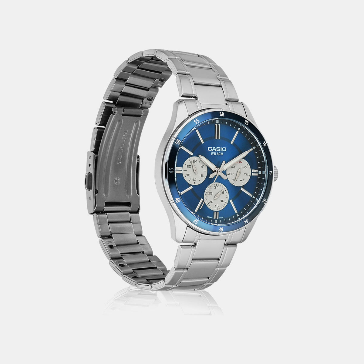 Casio Enticer Men Quartz Blue Dial Multi-Function Stainless Steel Watch A2346 - 3