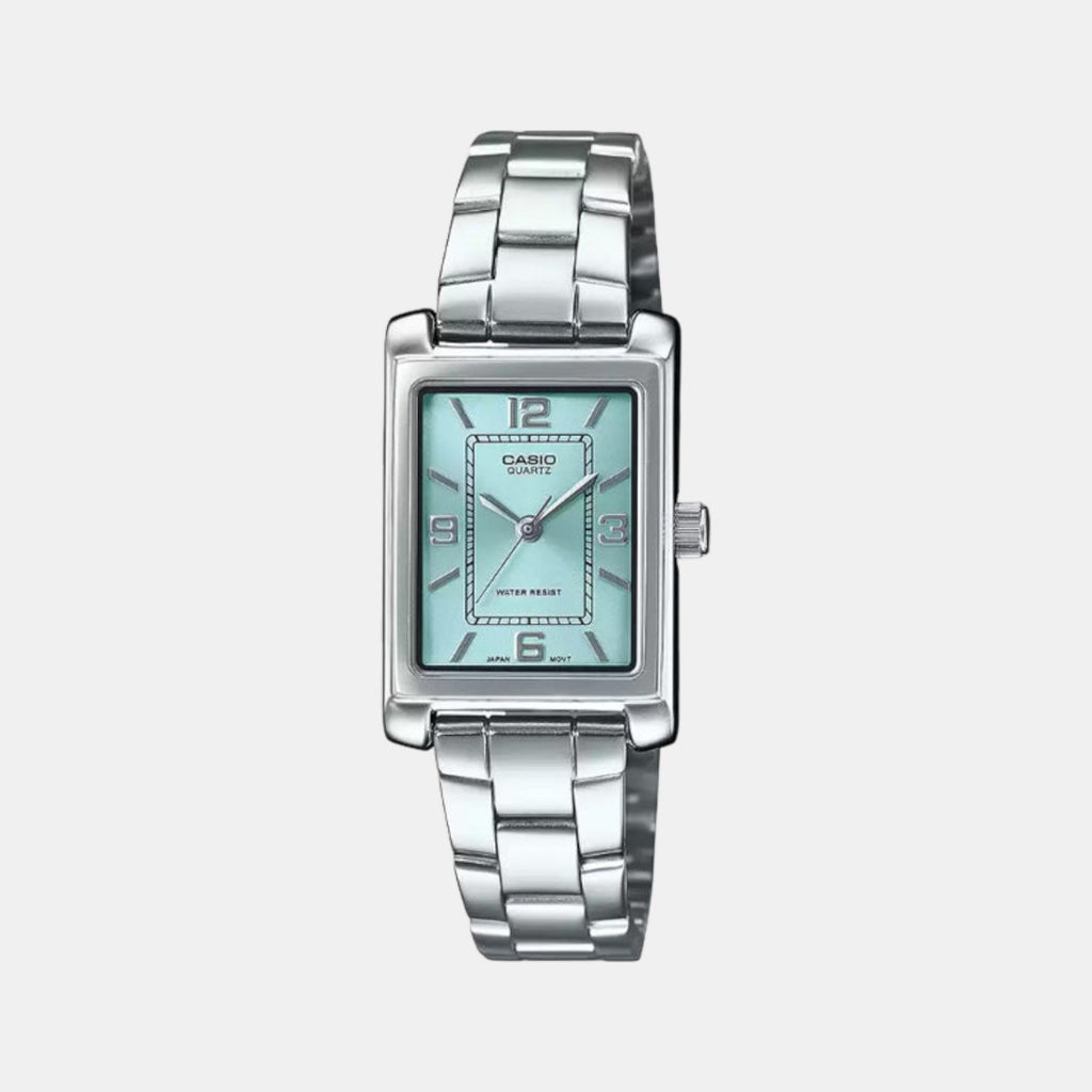 Casio Enticer Women Quartz Teal Dial Analog Stainless Steel Watch A2354 - 1