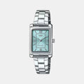 Casio Enticer Women Quartz Teal Dial Analog Stainless Steel Watch A2354 - 1