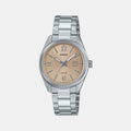 Casio Enticer Women Quartz Cream Dial Analog Stainless Steel Watch A2361 - 1