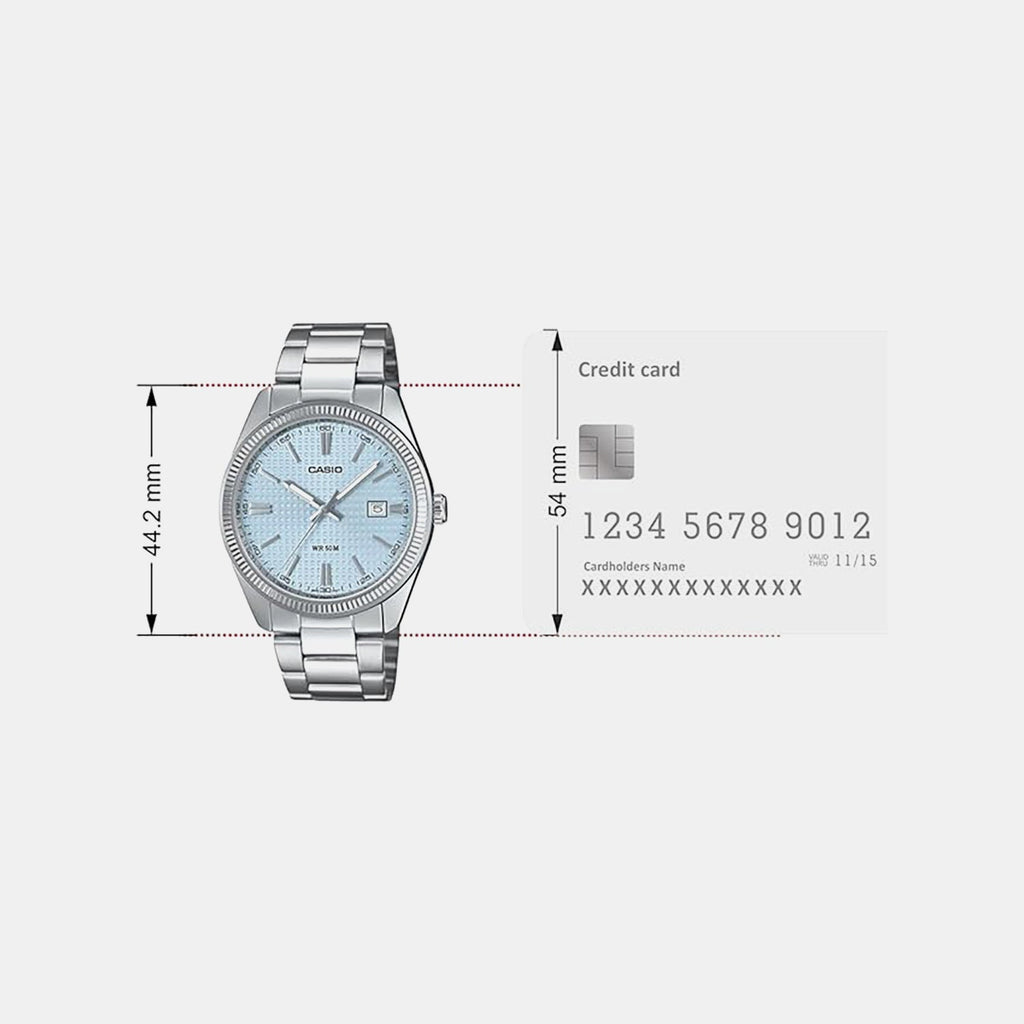 Casio Enticer Men Quartz Blue Dial Analog Stainless Steel Watch A2394 - 5