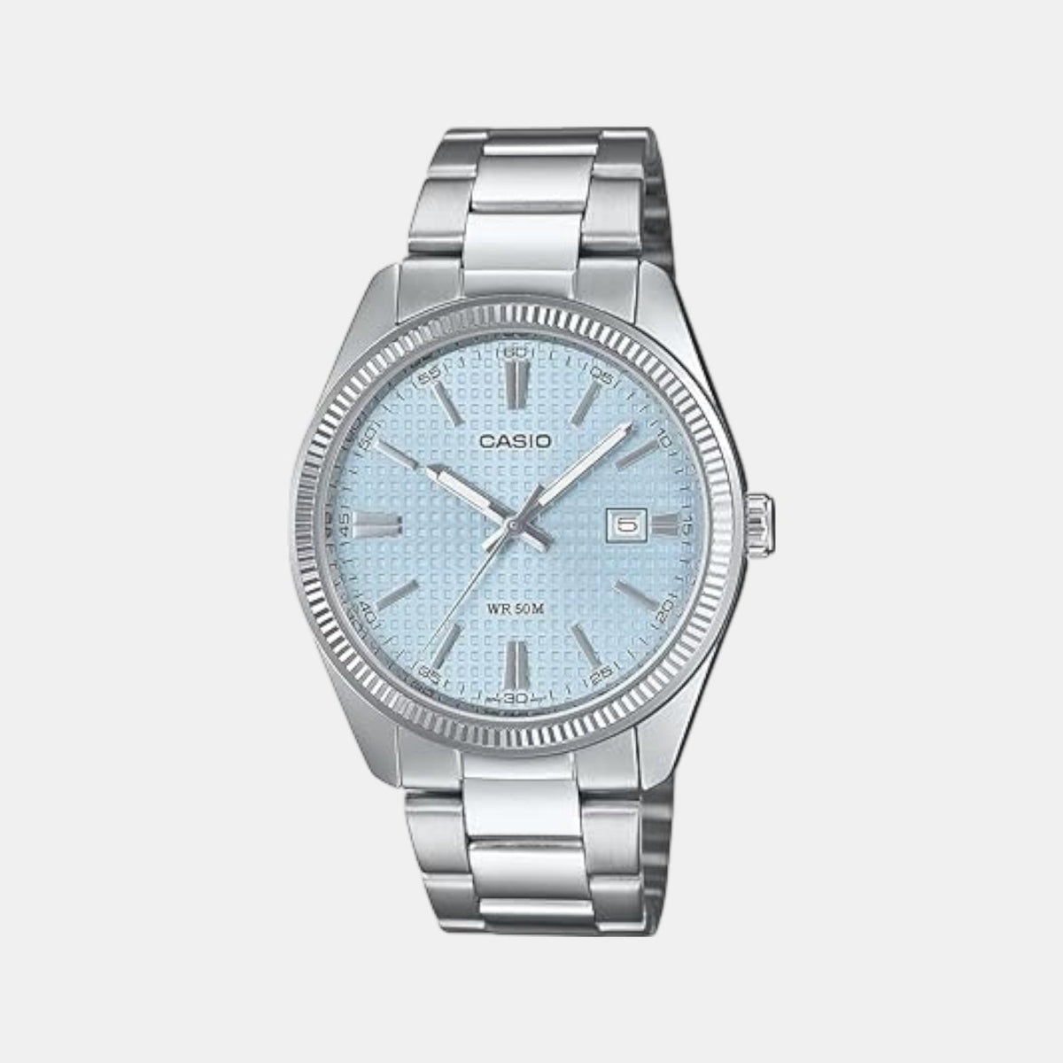 Casio Enticer Men Quartz Blue Dial Analog Stainless Steel Watch A2394 - 1