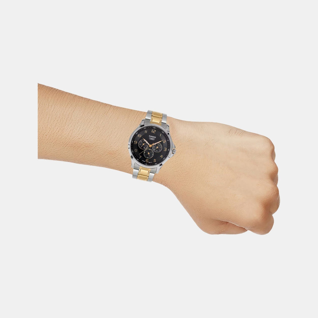 Casio Enticer Men Quartz Black Dial Analog Stainless Steel Watch A2452 - 2