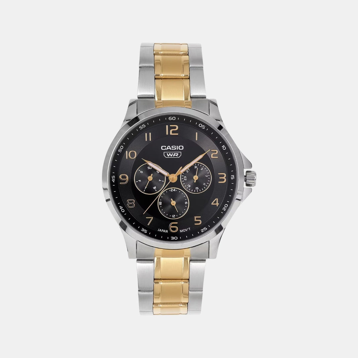 Casio Enticer Men Quartz Black Dial Analog Stainless Steel Watch A2452 - 1