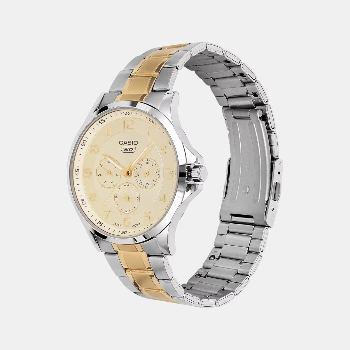 Casio Enticer Men Quartz Champagne Dial Analog Stainless Steel Watch A2453 - 2