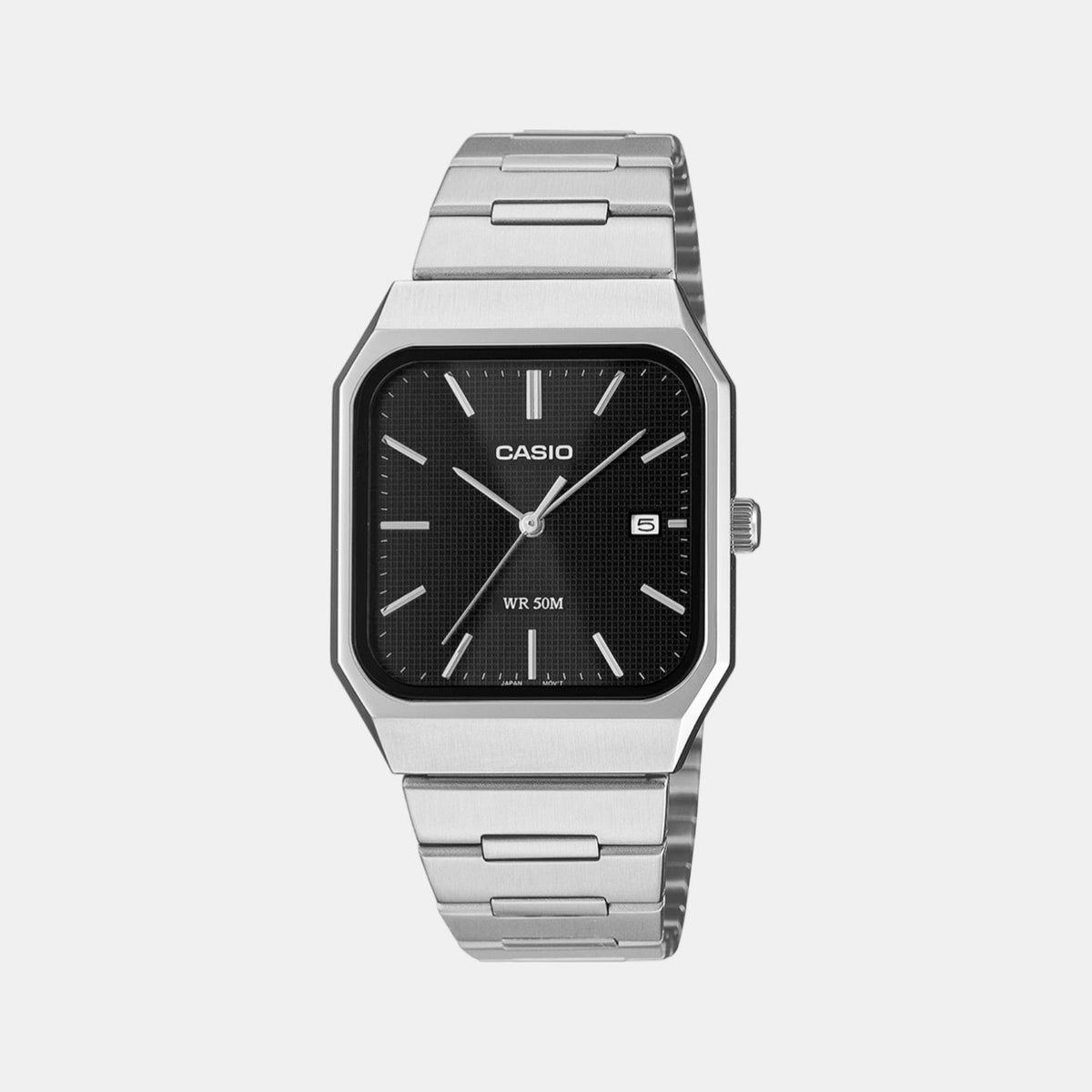 Casio Enticer Men Quartz Black Dial Analog Stainless Steel Watch A2465 - 1