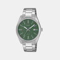 Casio Enticer Men Quartz Green Dial Analog Stainless Steel Watch A2487 - 1