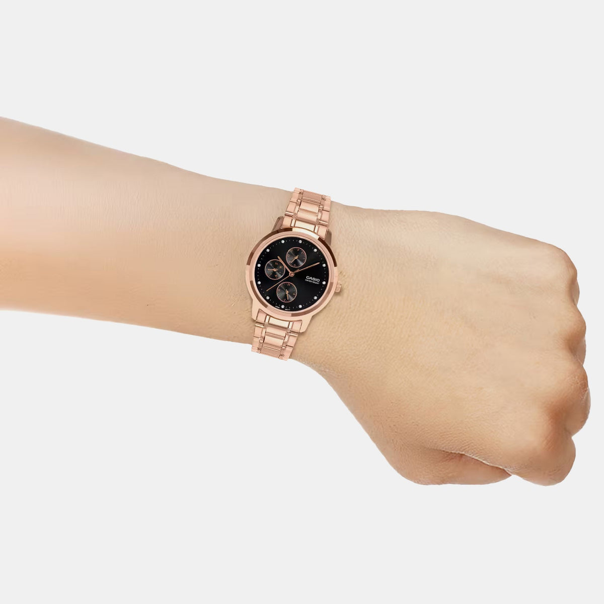 Casio Enticer Women Quartz Black Dial Multi-Function Stainless Steel Watch A2496 - 5