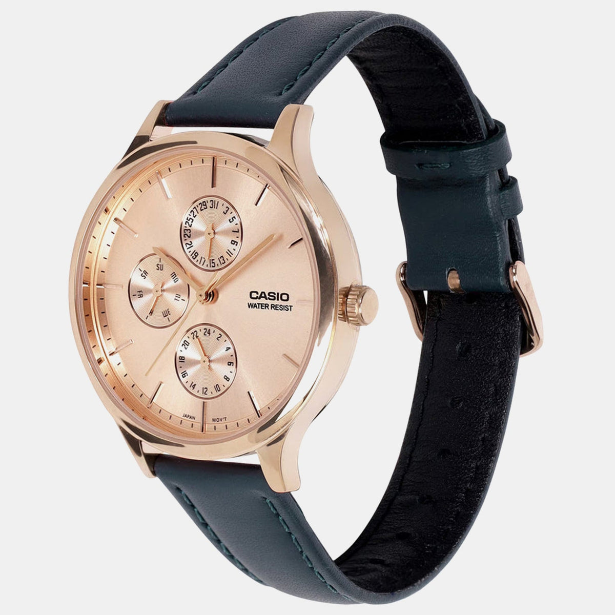 Casio Enticer Women Quartz Rose Gold Dial Multi-Function Leather Watch A2500 - 4