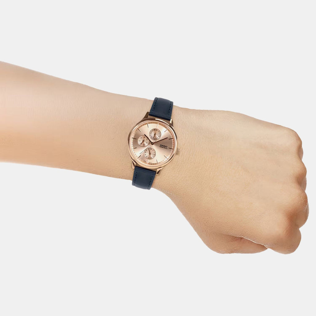 Casio Enticer Women Quartz Rose Gold Dial Multi-Function Leather Watch A2500 - 2