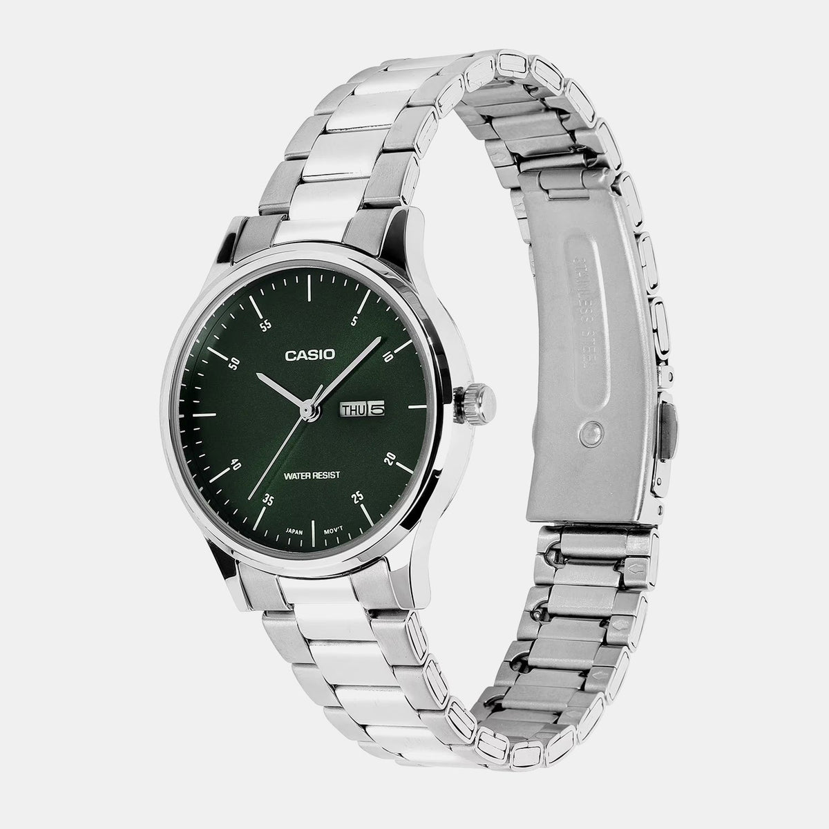 Casio Women Quartz Green Dial Analog Stainless Steel Watch A2504 - 3