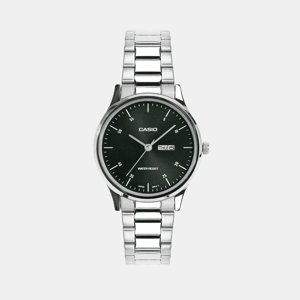 Casio Women Quartz Green Dial Analog Stainless Steel Watch A2504 - 1