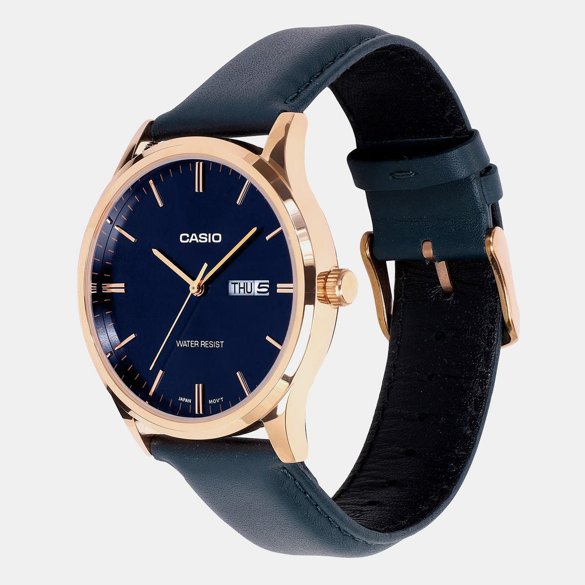 Casio Enticer Men Quartz Blue Dial Analog Leather Watch A2516 - 4
