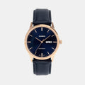 Casio Enticer Men Quartz Blue Dial Analog Leather Watch A2516 - 1