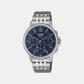 Casio Enticer Men Quartz Blue Dial Chronograph Stainless Steel Watch A2541 - 1