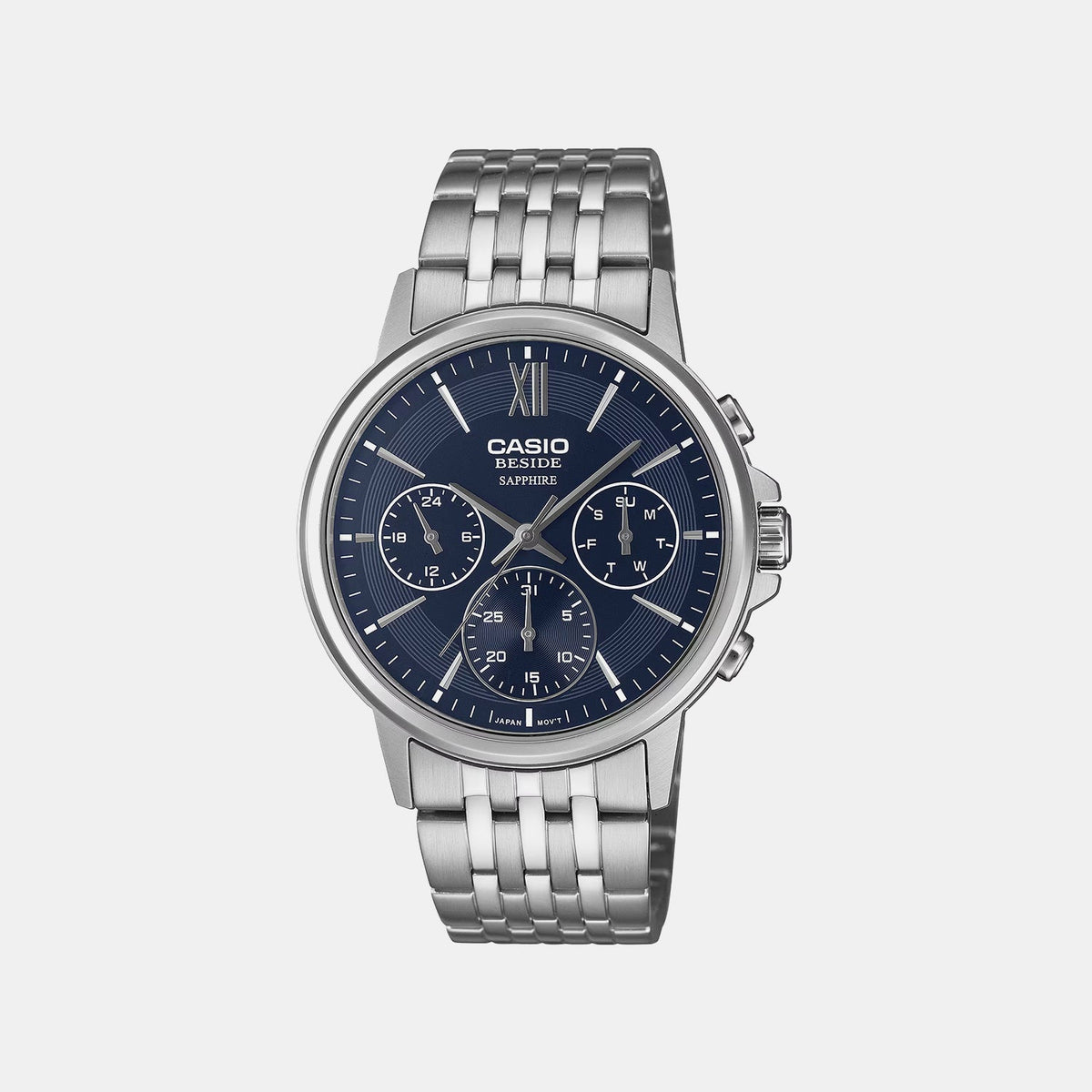 Casio Enticer Men Quartz Blue Dial Chronograph Stainless Steel Watch A2541 - 1