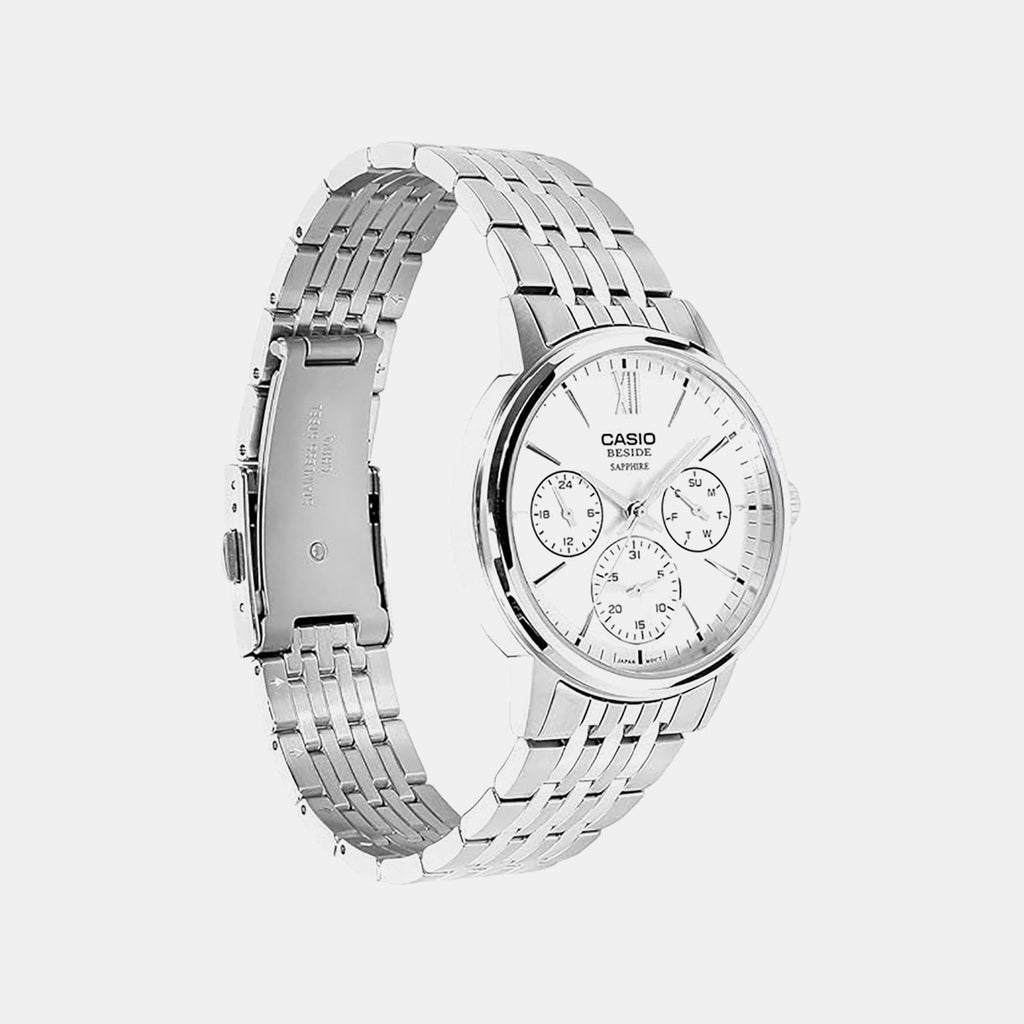 Casio Enticer Men Quartz White Dial Chronograph Stainless Steel Watch A2542 - 5