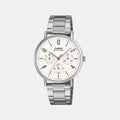 Casio Men Quartz White Dial Analog Stainless Steel Watch A2569 - 1