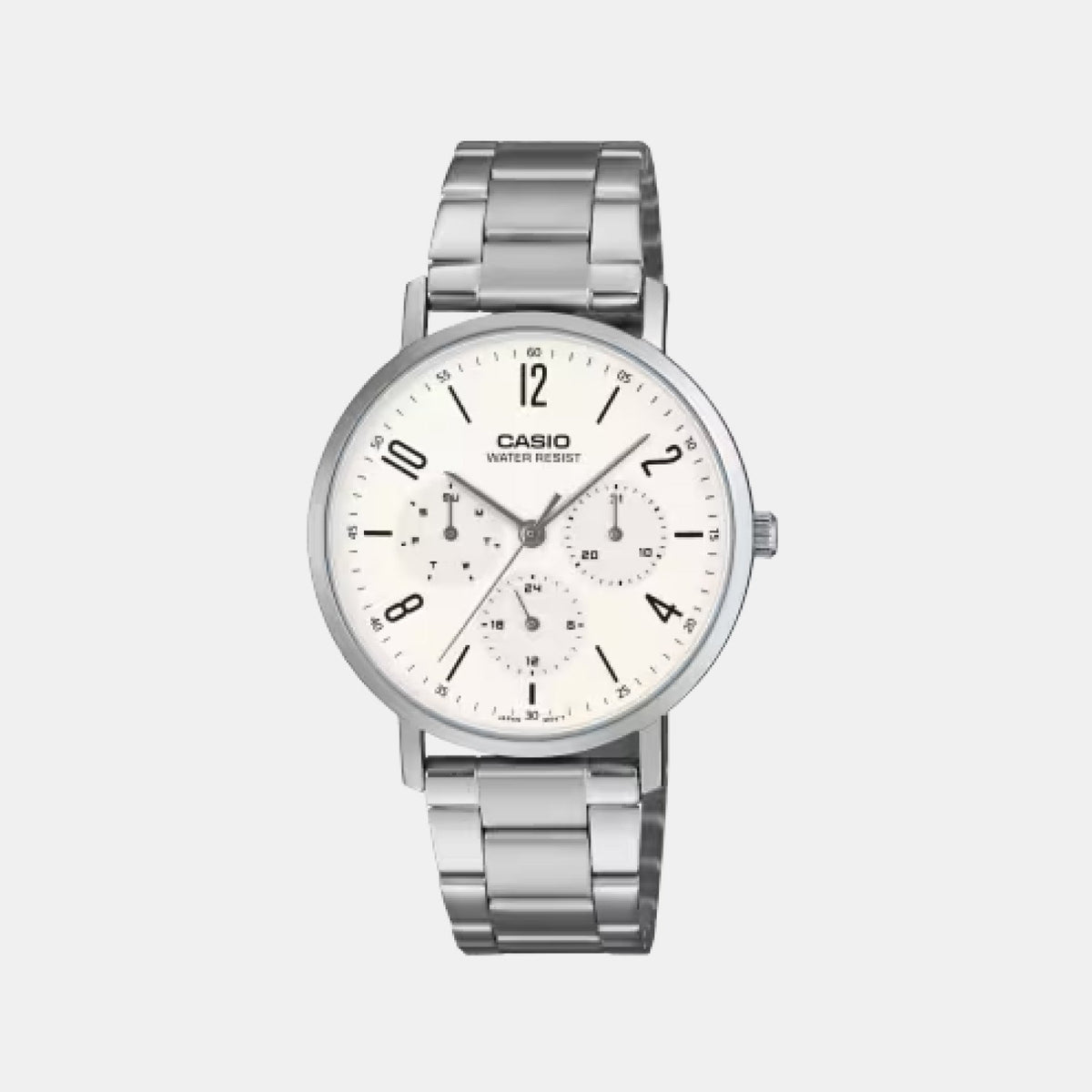 Casio Men Quartz White Dial Analog Stainless Steel Watch A2569 - 1