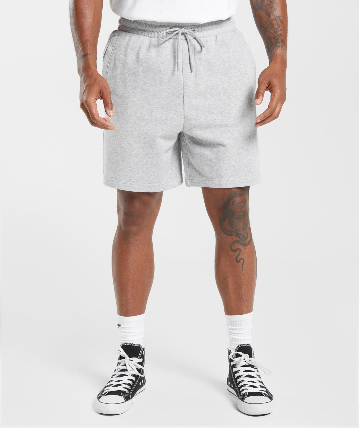 Gymshark Rest Day Essentials 7" Shorts - Light Grey Core Marl