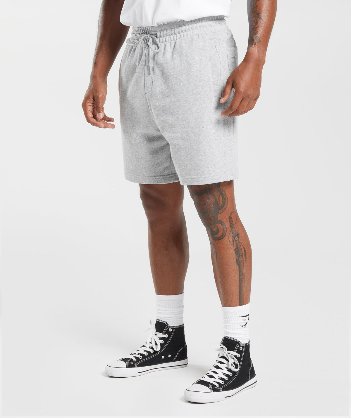 Gymshark Rest Day Essentials 7" Shorts - Light Grey Core Marl - 4