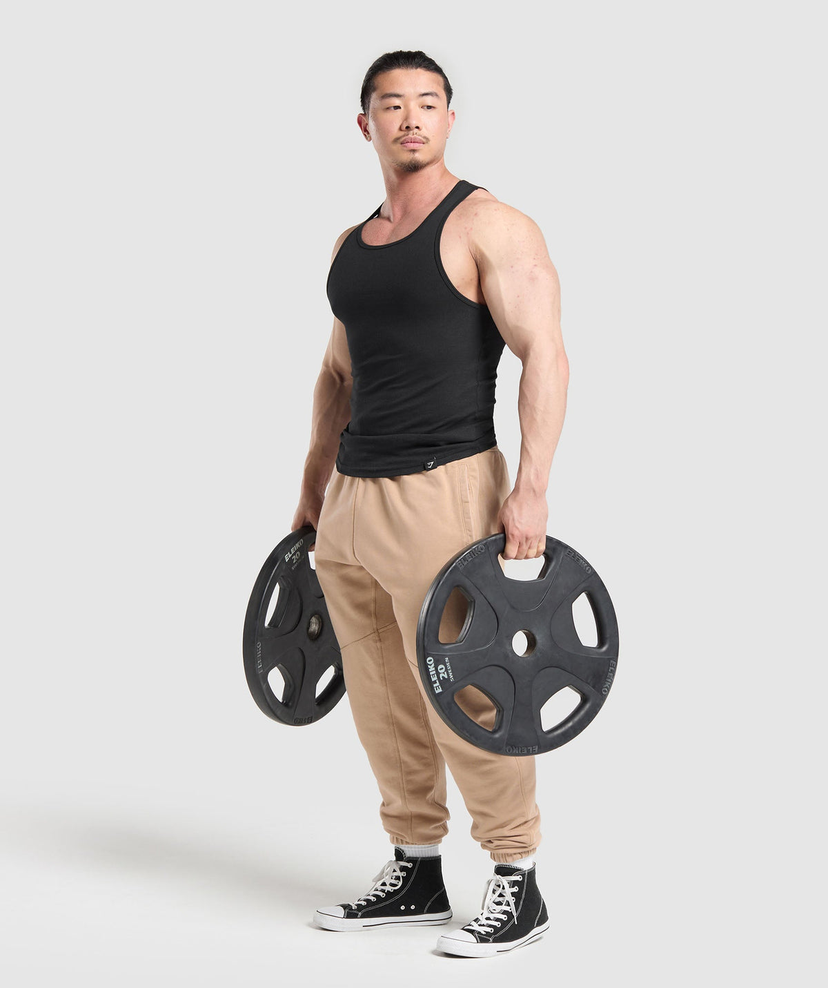 Gymshark Power Washed Jogger - Deep Fawn Brown/Acid Wash Small Ball - 4
