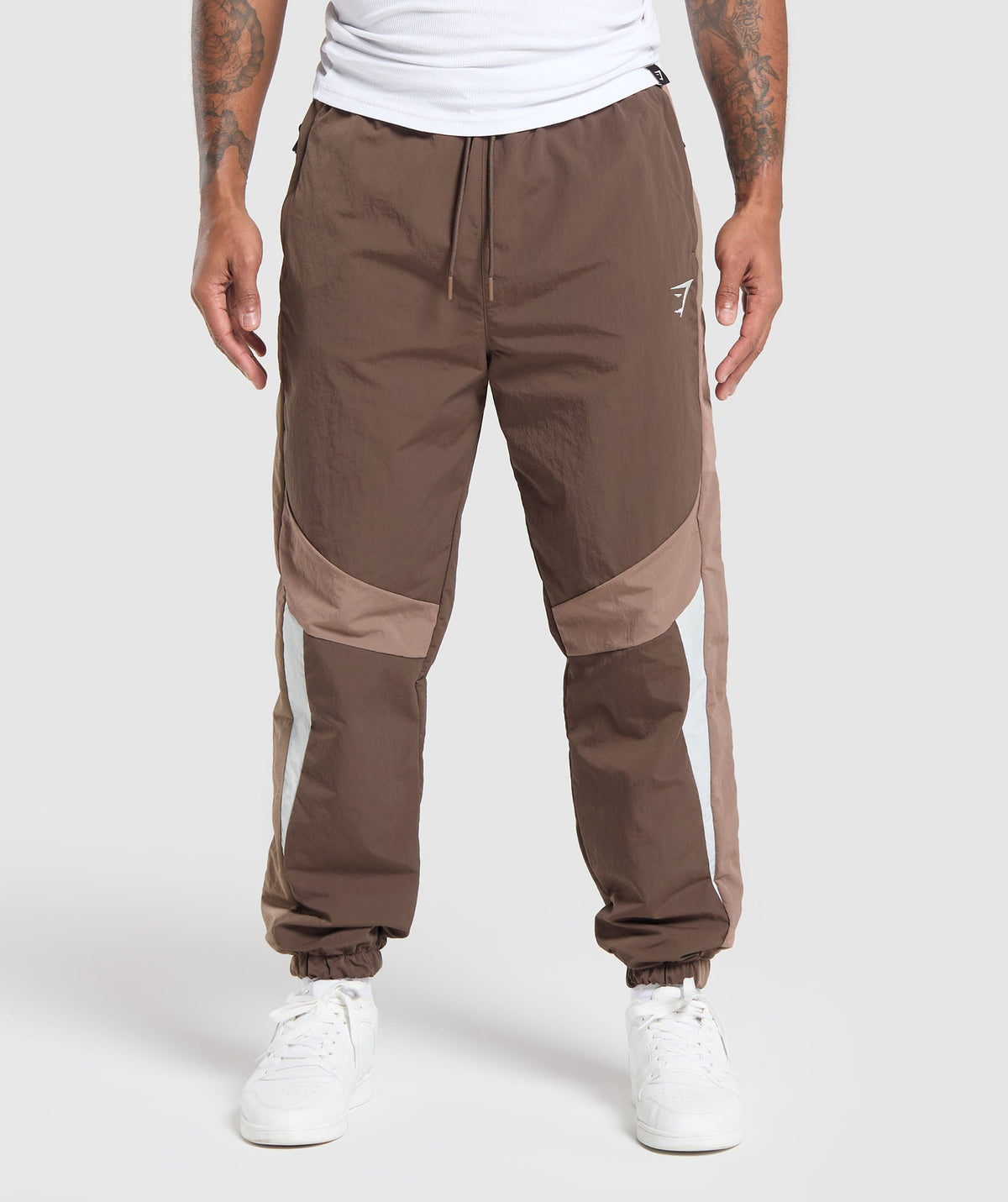 Gymshark Retro Track Pant - Walnut Brown/Mocha Mauve/Soft White