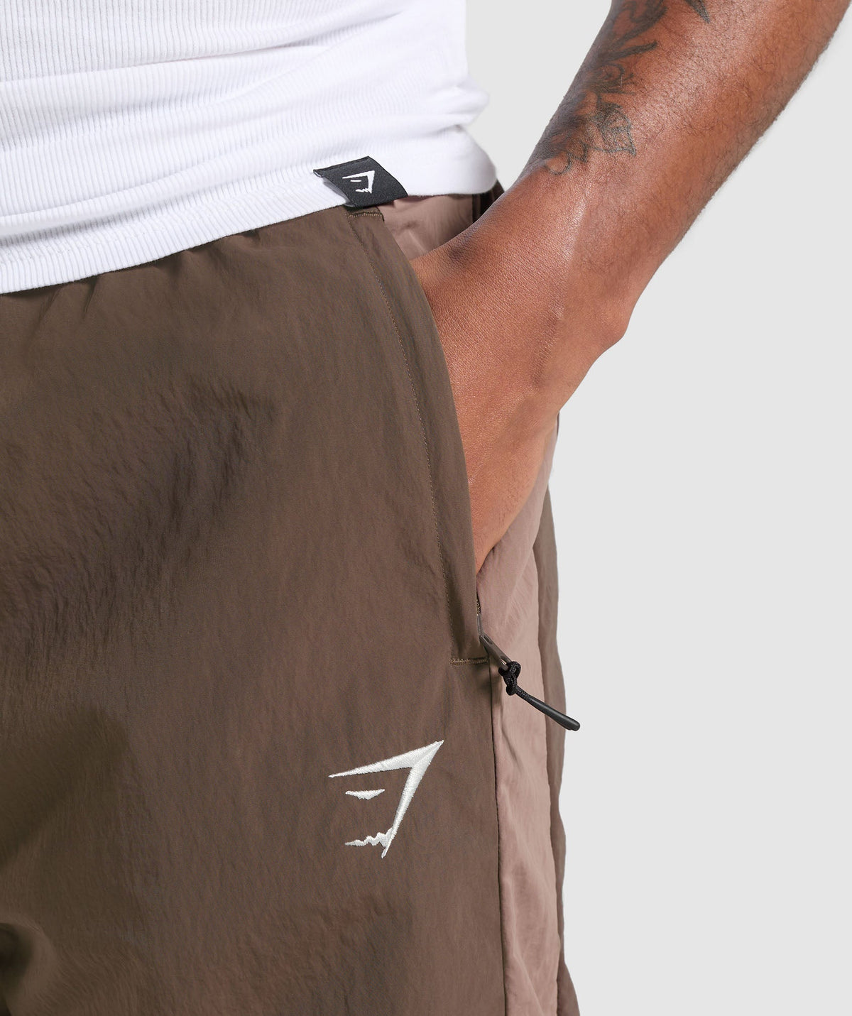 Gymshark Retro Track Pant - Walnut Brown/Mocha Mauve/Soft White - 5