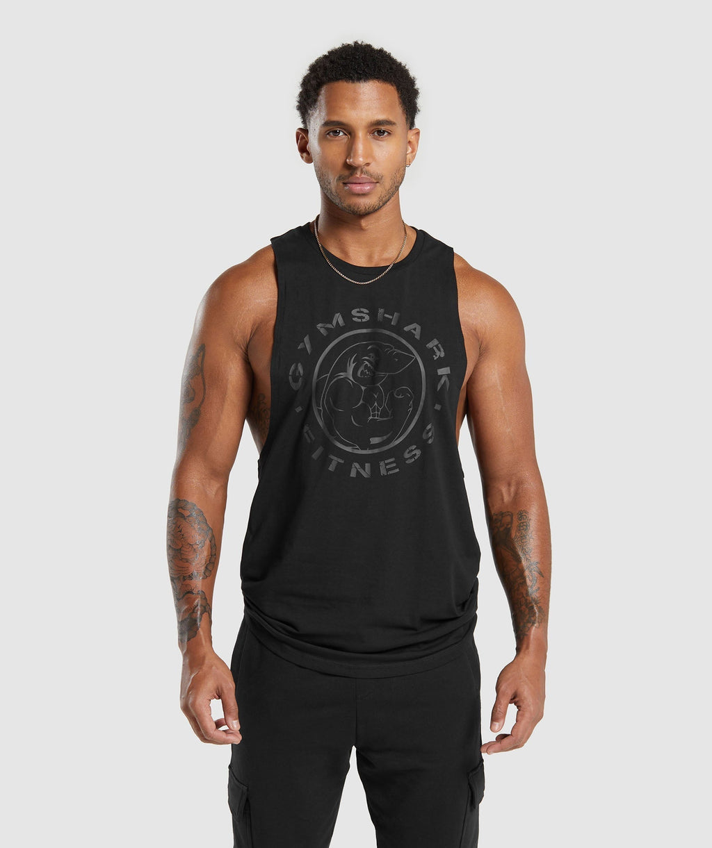 Gymshark Legacy Drop Arm Tank - Black - 5