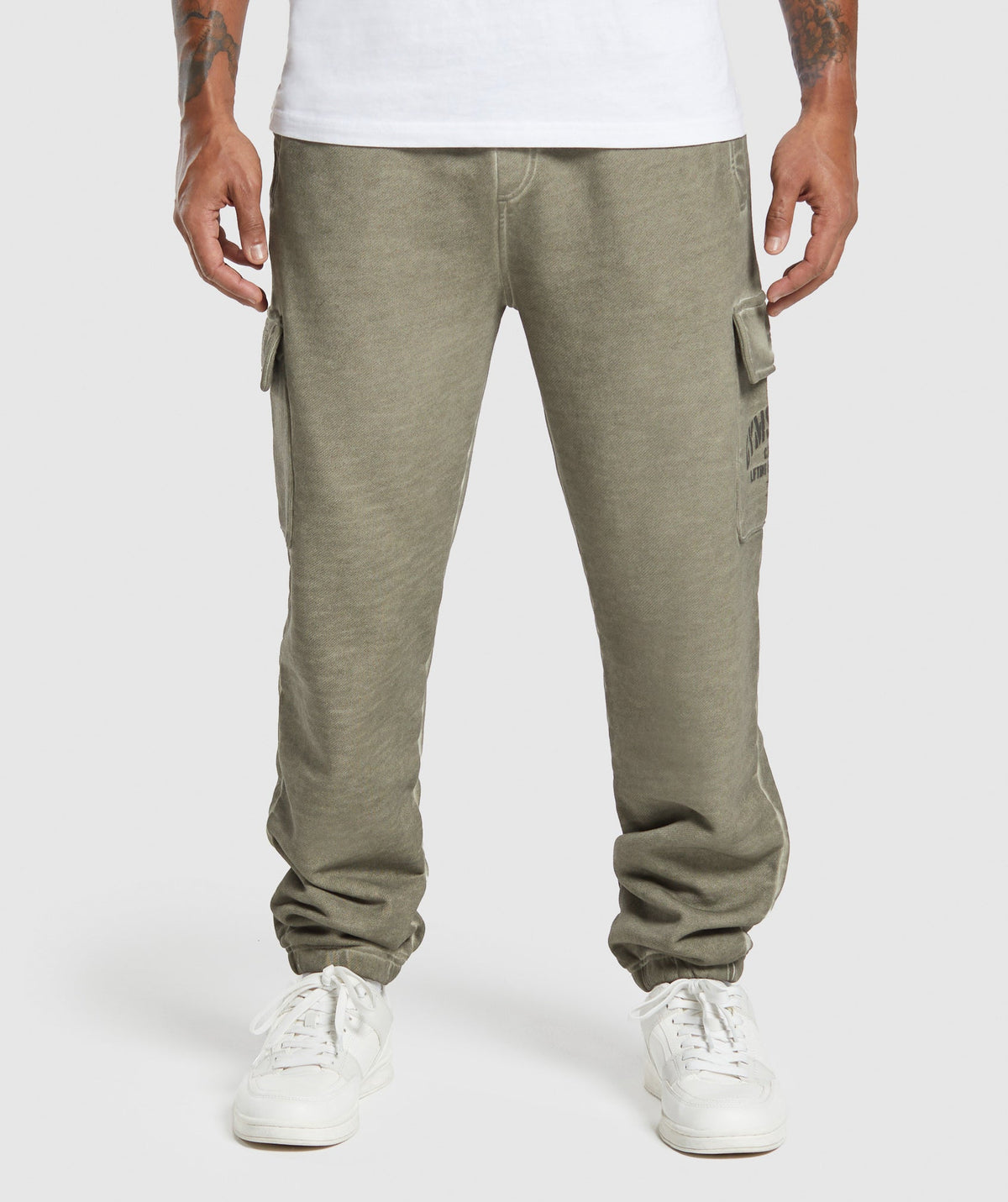 Gymshark Heavyweight Washed Cargo Joggers - Utility Green/Solid Flat Oil Dye