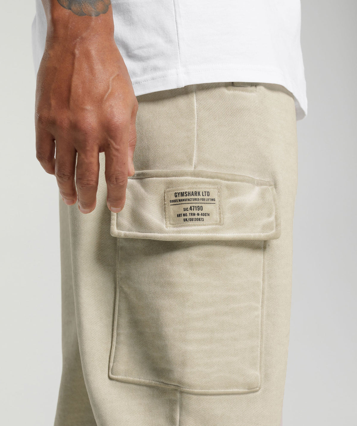 Gymshark Heavyweight Washed Cargo Joggers - Pebble Grey/Solid Flat Oil Dye - 5